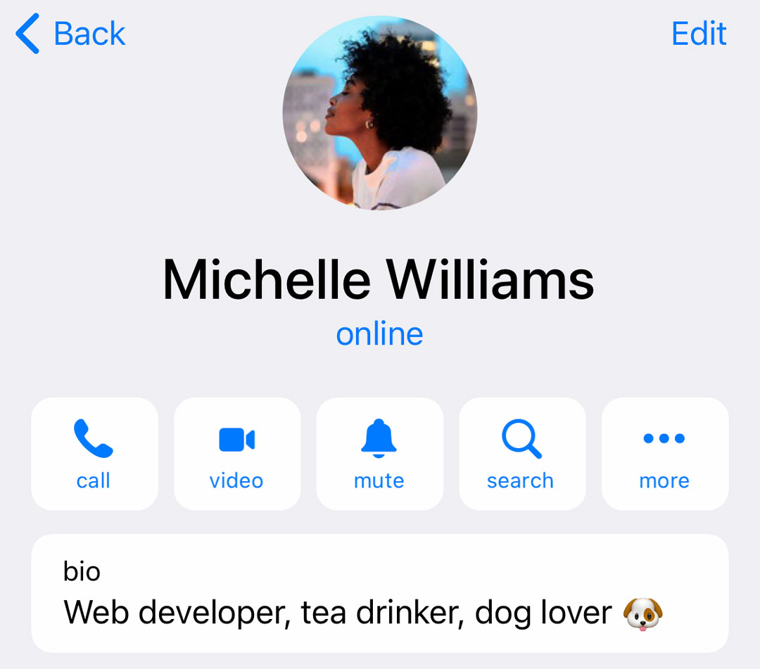 Redesigned contact info on iOS